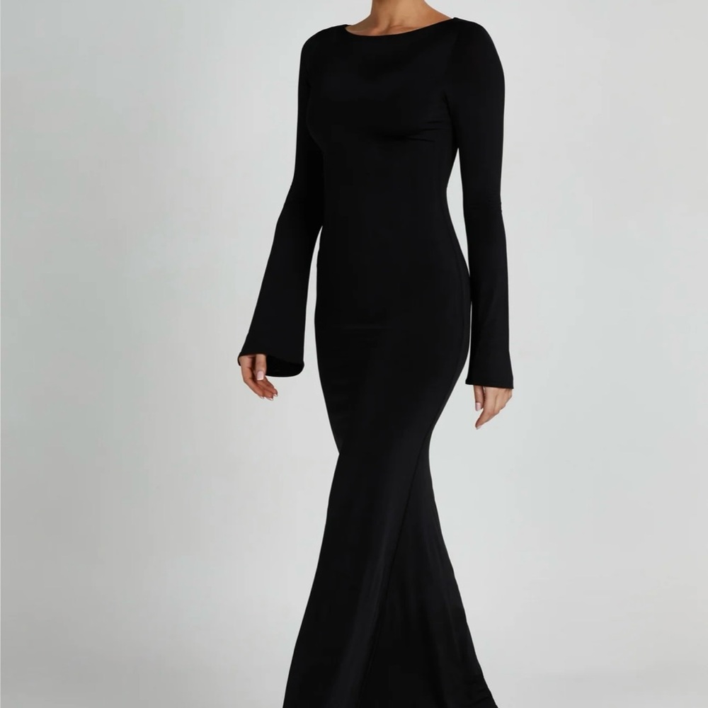 Meshki Black Long Sleeve Gown